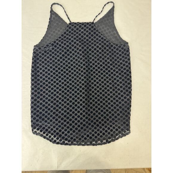 Ann Taylor Loft Velvet Polka Dot Top Sheer Lined Tank Top Formal Women's Size XS - Picture 10 of 10